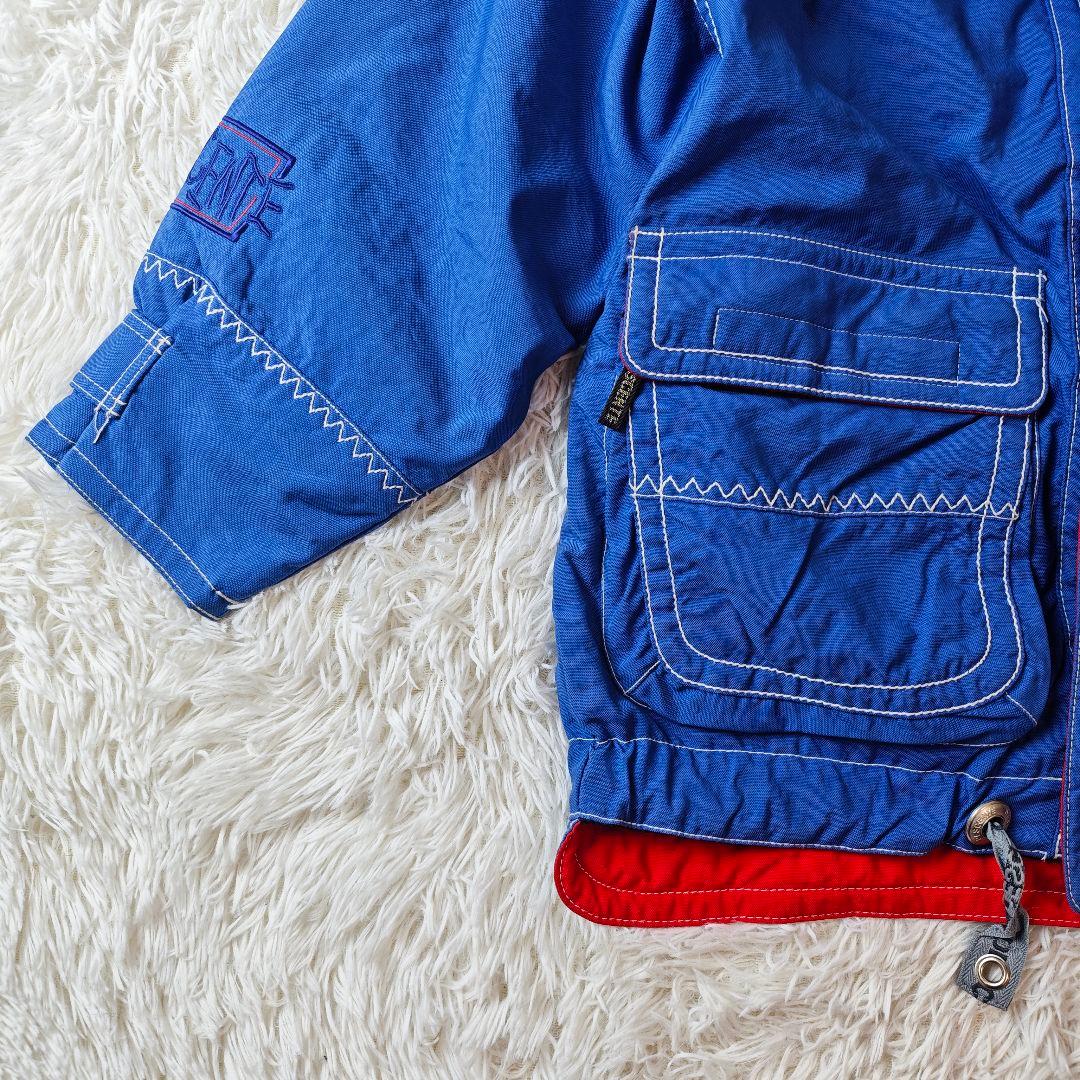 【90ｓ】DESCENTE デサント 中綿スキージャケット 青赤　ゆるダボ S