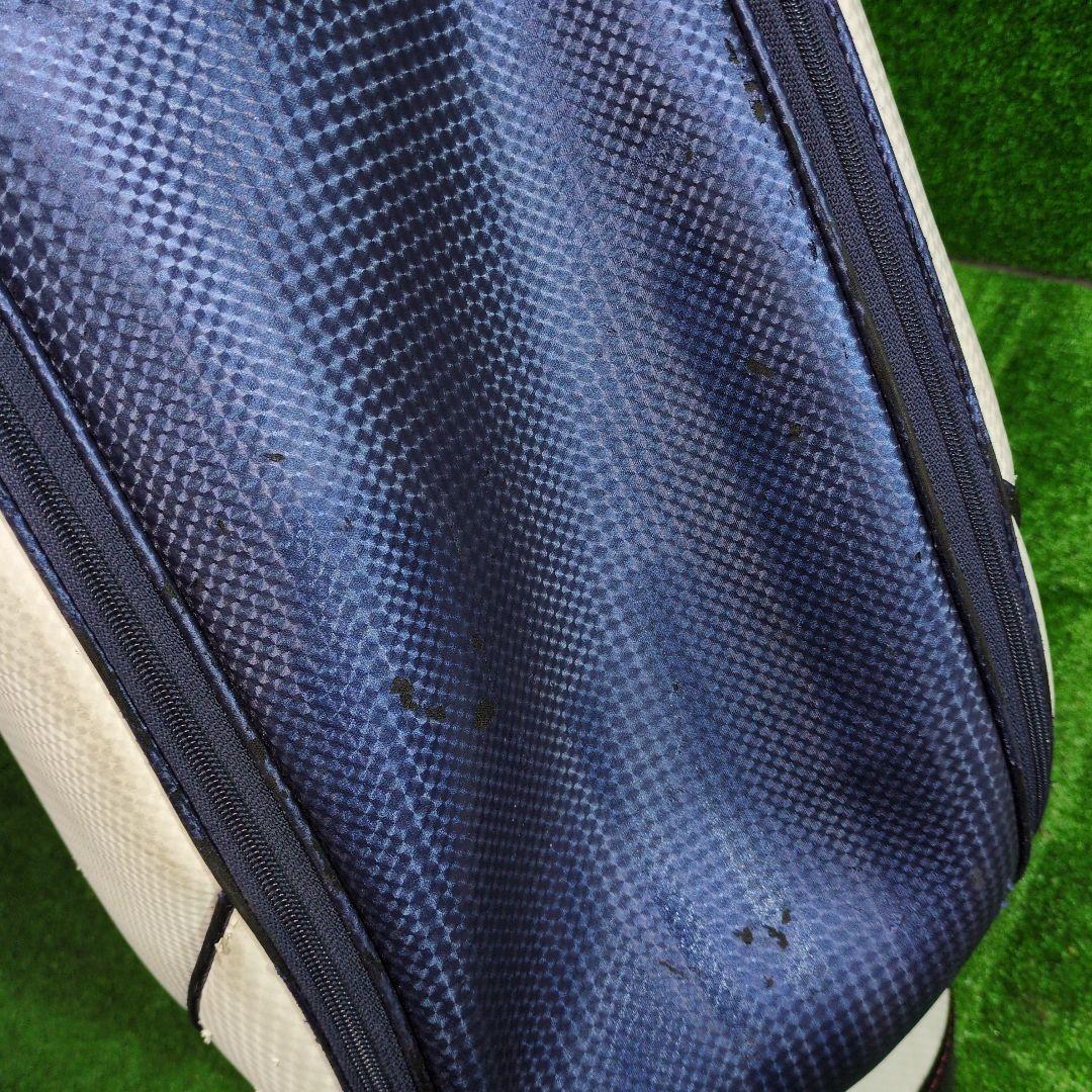 adidas ゴルフキャディバッグ オシャレなトリコロールカラー　フードカバー付