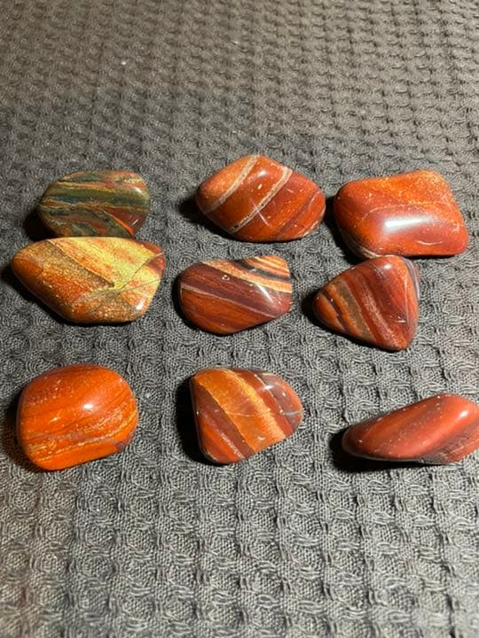 天然レッド・レインボー・ジャスパー　ダンブル115g