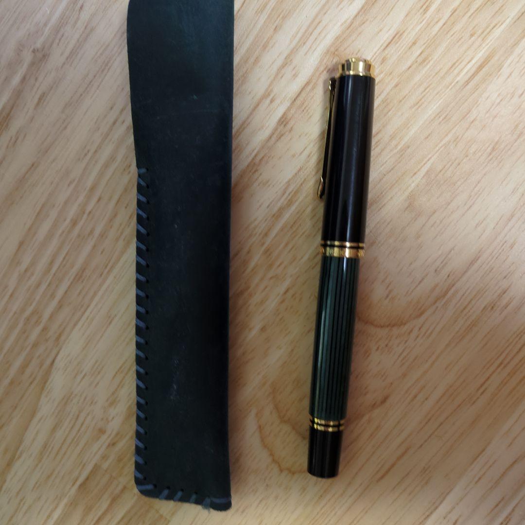 ペリカン スーベレーンm400 万年筆 Fレザーケース モンブラン純正インク付き