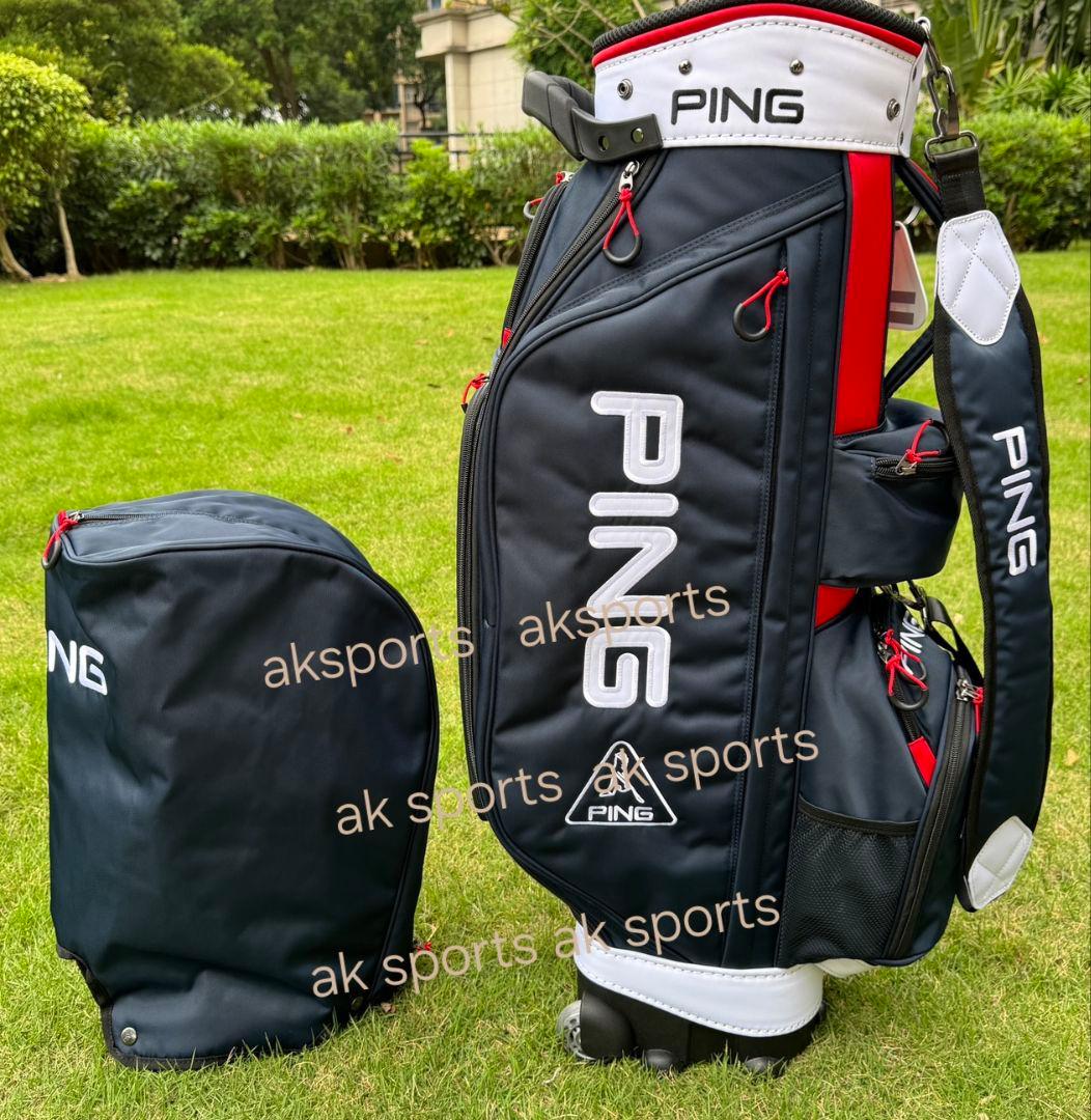 即発送対応★PING キャディバッグ ブラック/レッド
