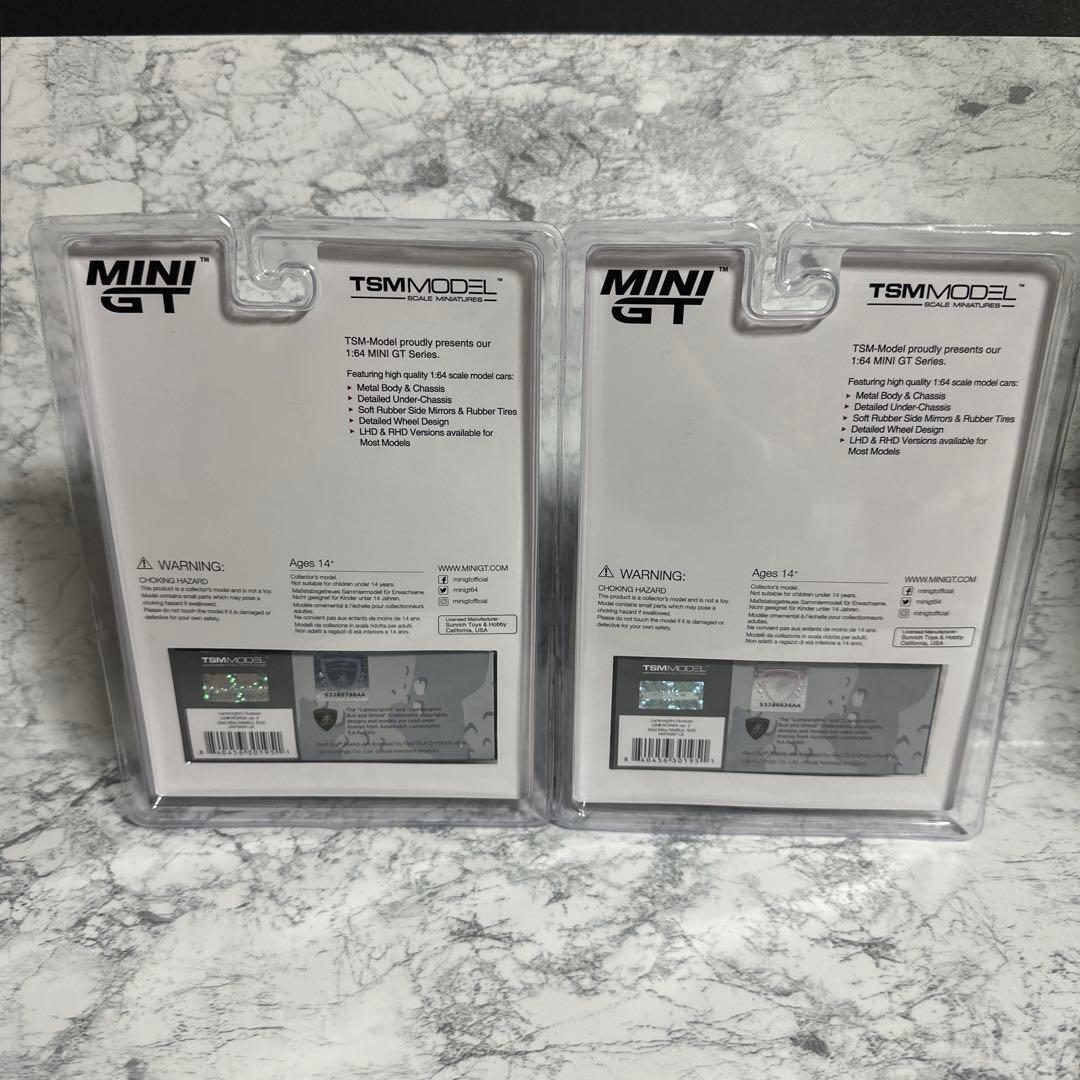 ミニカー MINI GT LAMBORGHINI HURACAN LB x2