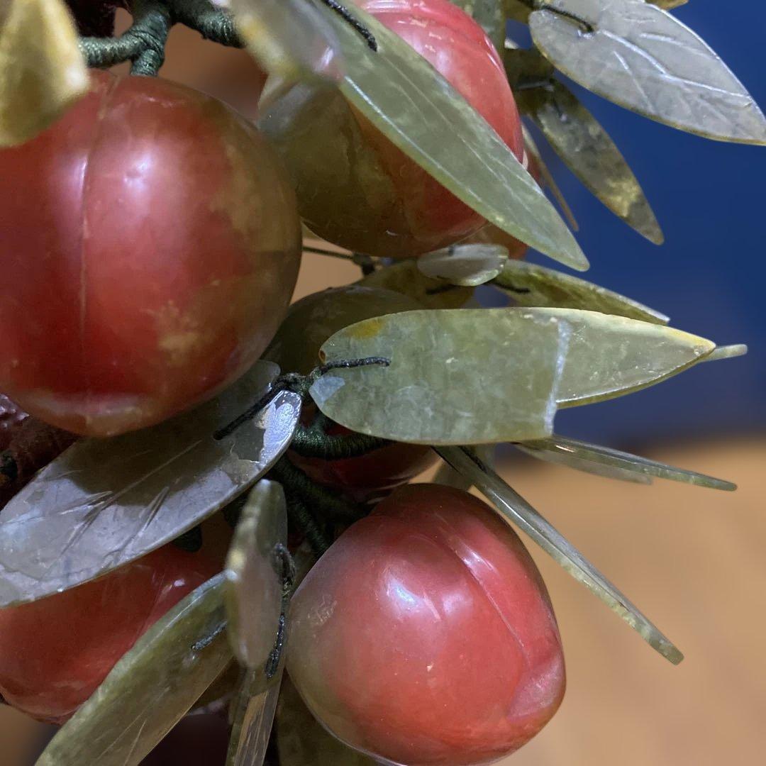 桃盆栽 中国骨董 玉石翡翠彫刻