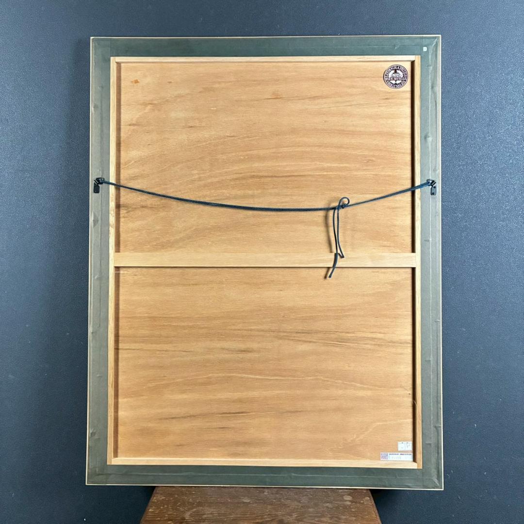 美品 ポール・ギヤマン「青い背景の花々」リトグラフ 大作 直筆サイン入 古径額