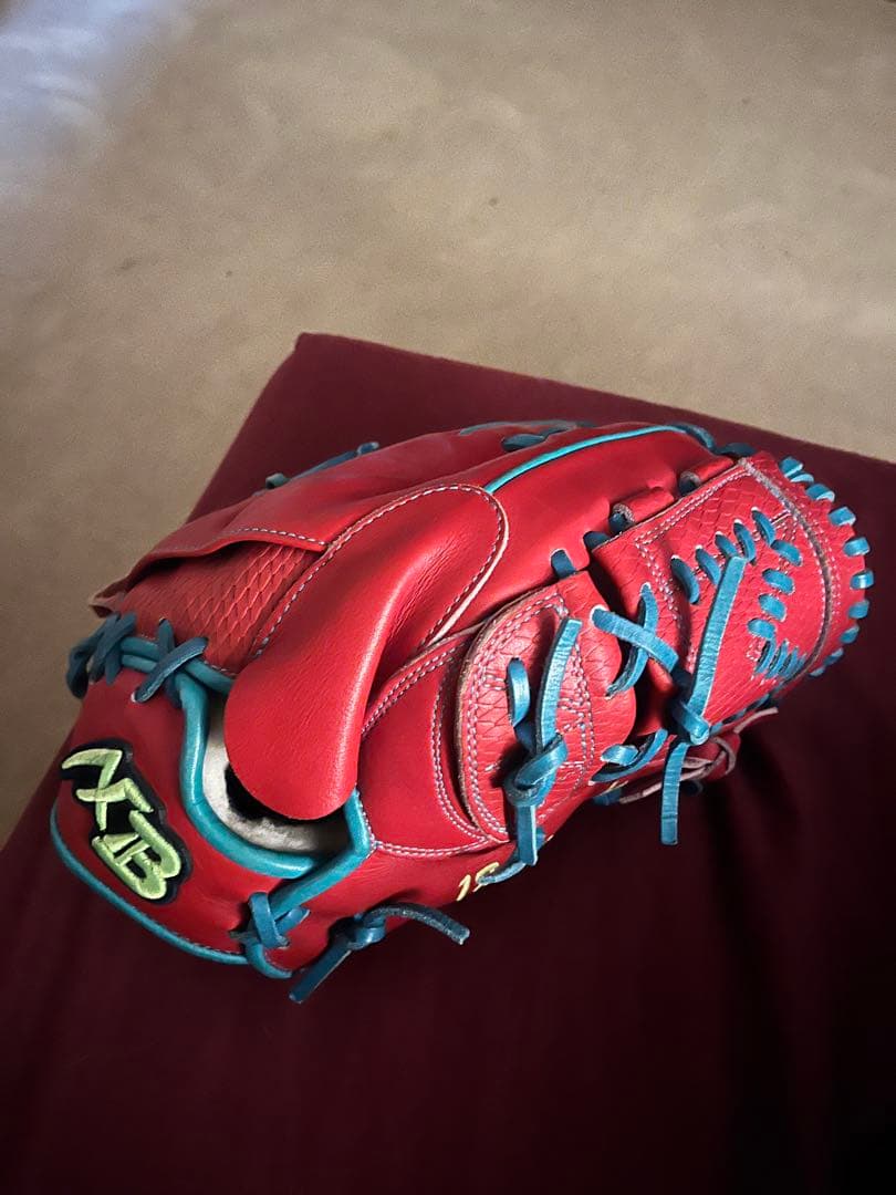 アクセフベルガードオーダー 軟式グローブ 赤/青