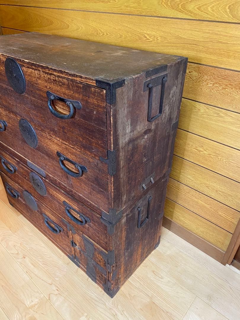 時代箪笥　アンティーク　和箪笥　丸金具　桐箪笥　江戸〜大正　古家具　骨董