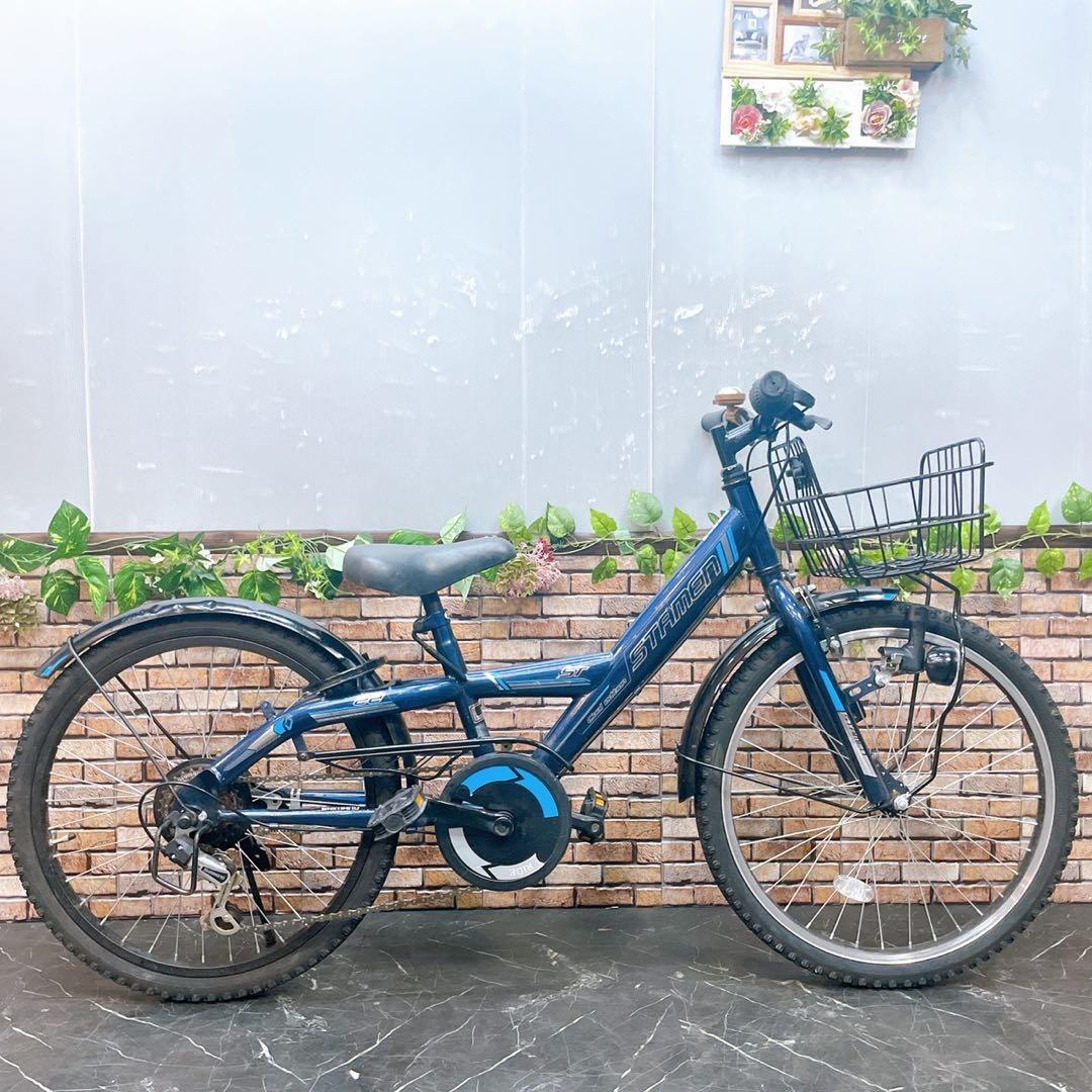 引き取り価格【83】子供用自転車 子供車 STAMEN ブルー系 22インチ