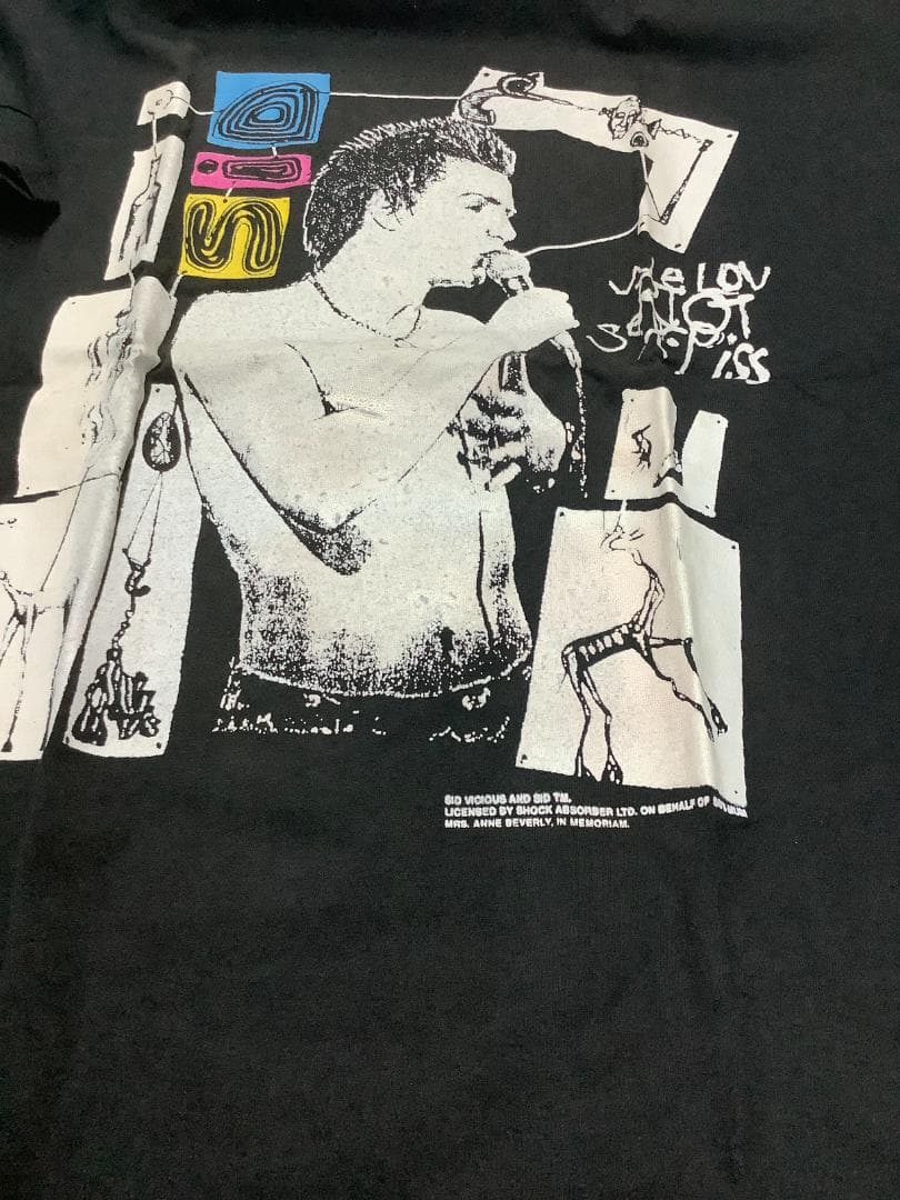 新品 Sid Vicious 90s ヴィンテージグラフィックTシャツ ブラック