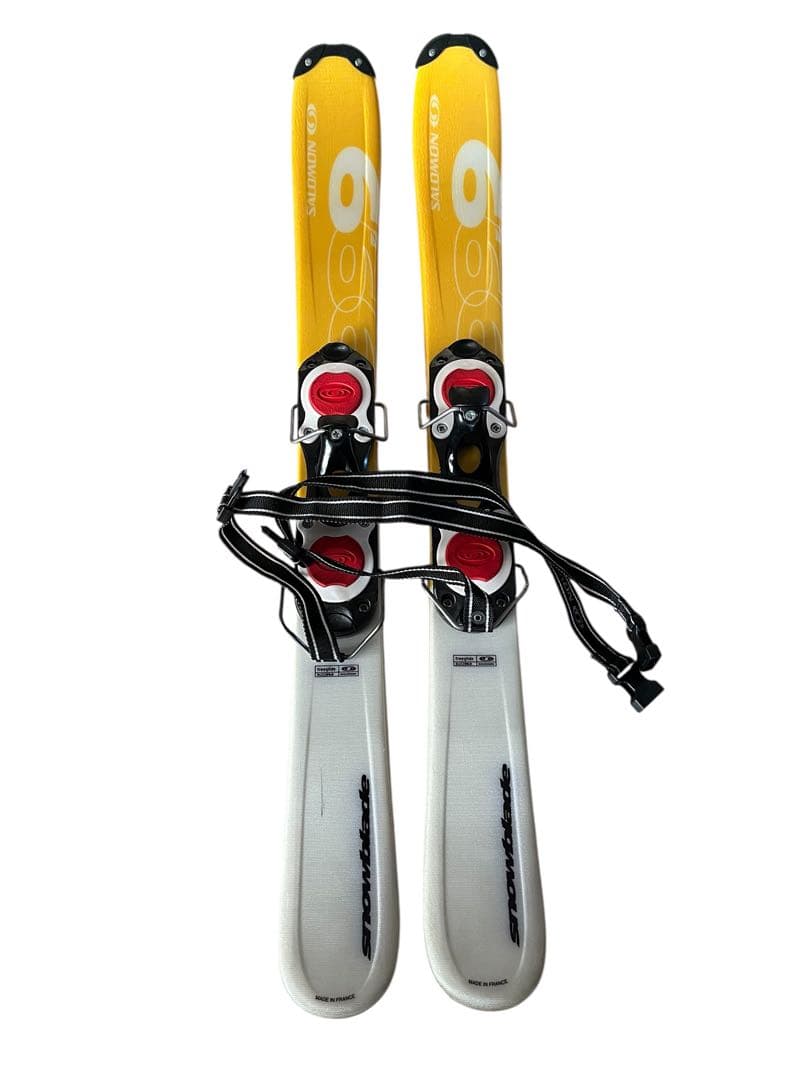 SALOMONショートスキー 99㌢　イエロー✕ホワイト　 バインディング付き