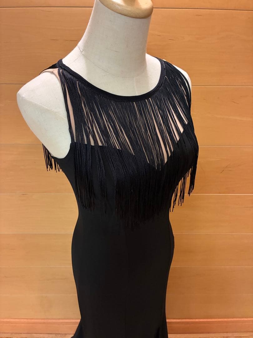 FDカンパニー　フリンジ付きブラックマーメイドドレス