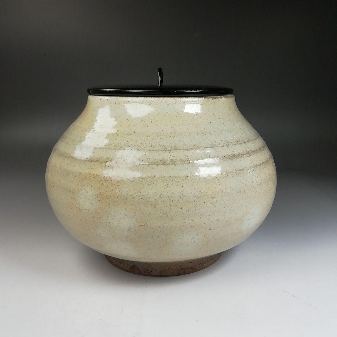 Ｗ１１７　水指　『粉引水指』『奥村考山 造』　共箱　茶道具