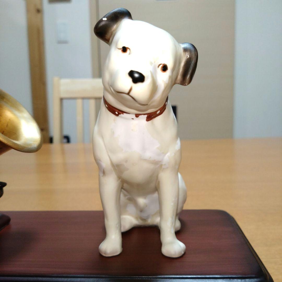 【昭和レトロ】◆ビクター犬◆蓄音機とニッパー台座付◆陶器製◆超稀少◆アンティーク