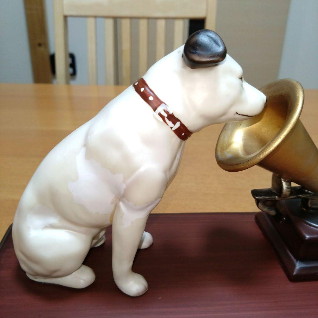 【昭和レトロ】◆ビクター犬◆蓄音機とニッパー台座付◆陶器製◆超稀少◆アンティーク