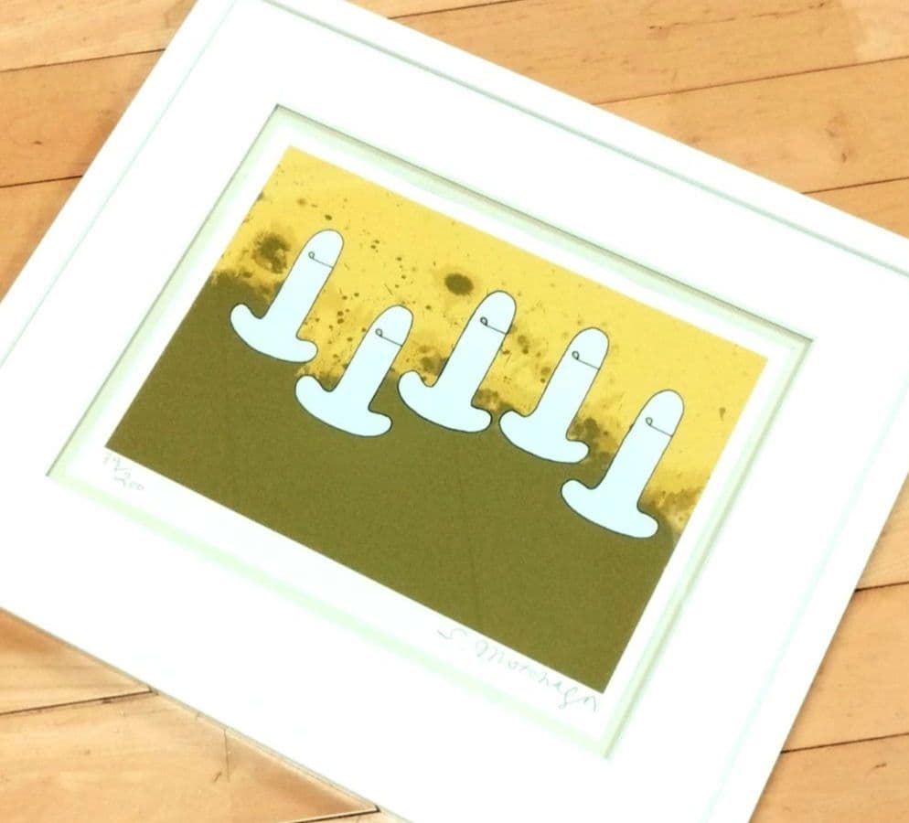 元永定正 シルクスクリーン しろいつつ