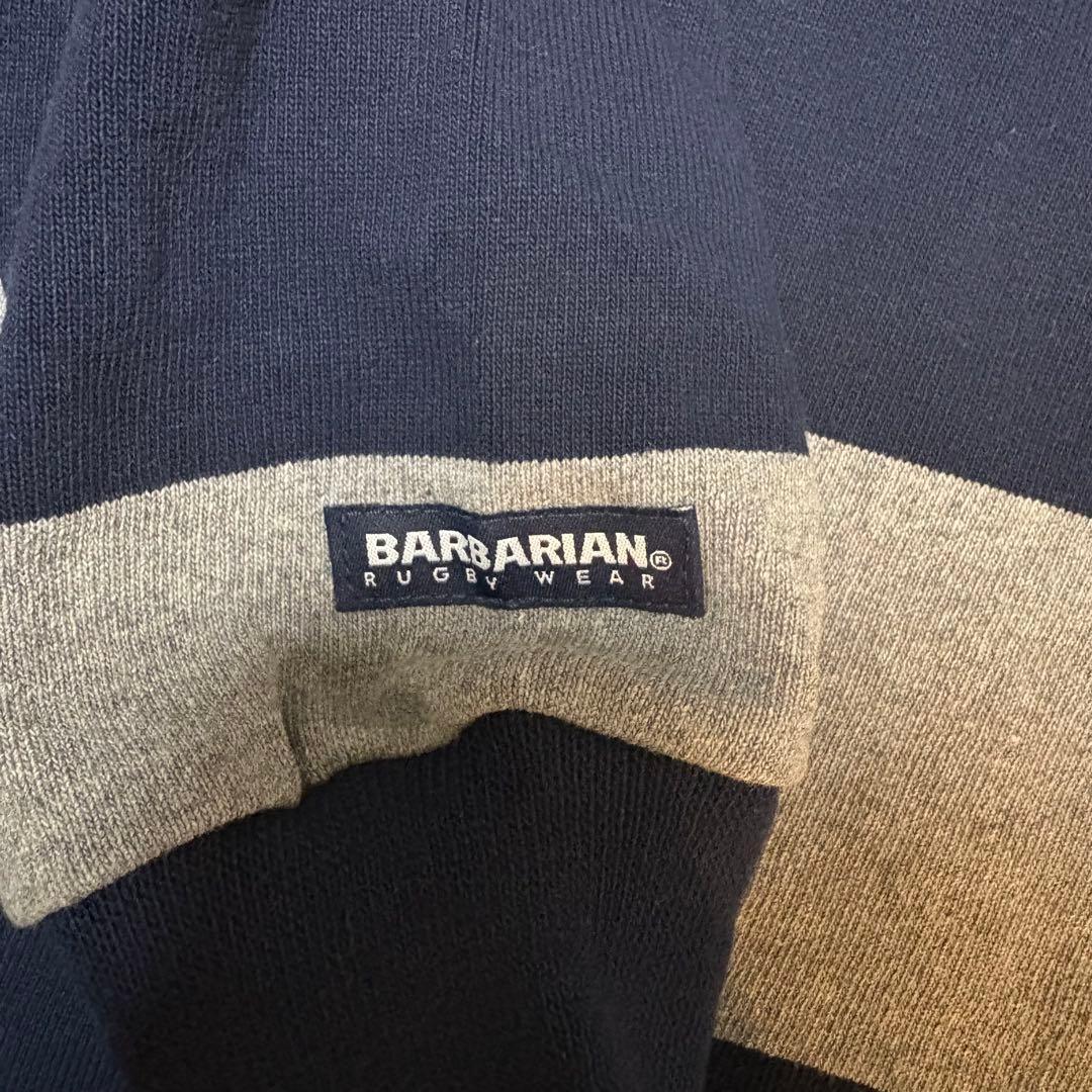 【新品】バーバリアン BARBARINA ラガーシャツ XL グレー ネイビー