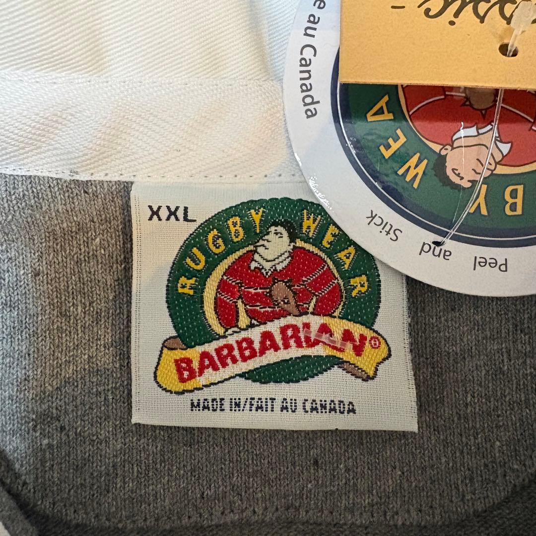 【新品】バーバリアン BARBARINA ラガーシャツ XL グレー ネイビー