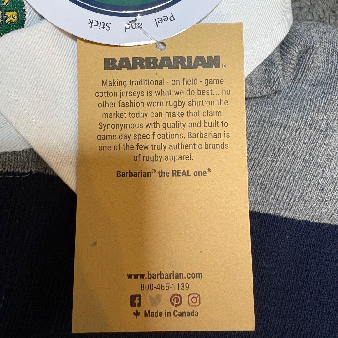 【新品】バーバリアン BARBARINA ラガーシャツ XL グレー ネイビー