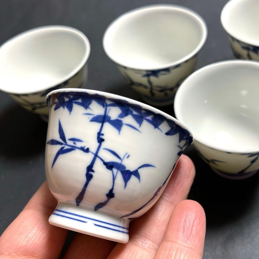 【希少品】京焼　清水焼　平安清昌　湯飲５客　玉露茶器
