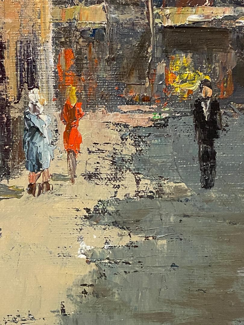 「真作」曳野豊重「ローマ市街」風景画　油彩画　額装　サイン有り　F8号