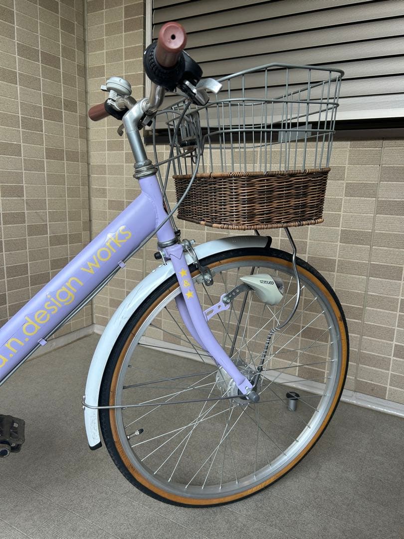 美品　子供用自転車 ラベンダー 24インチ カゴ付き