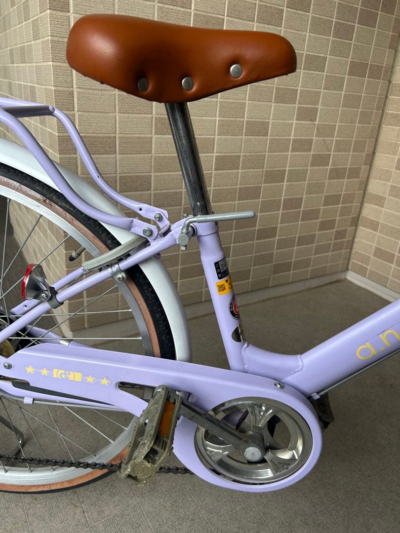 美品　子供用自転車 ラベンダー 24インチ カゴ付き