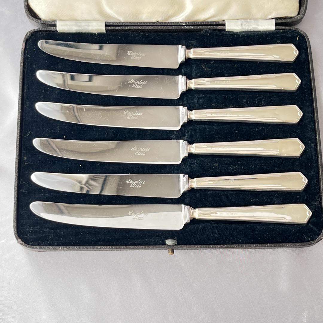 【William Yates】【純銀ハンドル】 Art Deco ティーナイフ