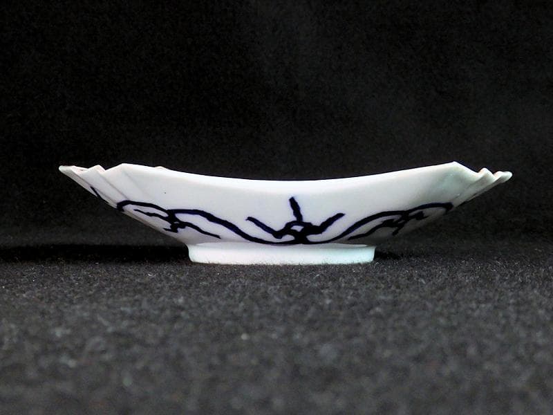 古伊万里　色絵　宝尽くし　熨斗型変形皿　２枚　E348AS-fbji