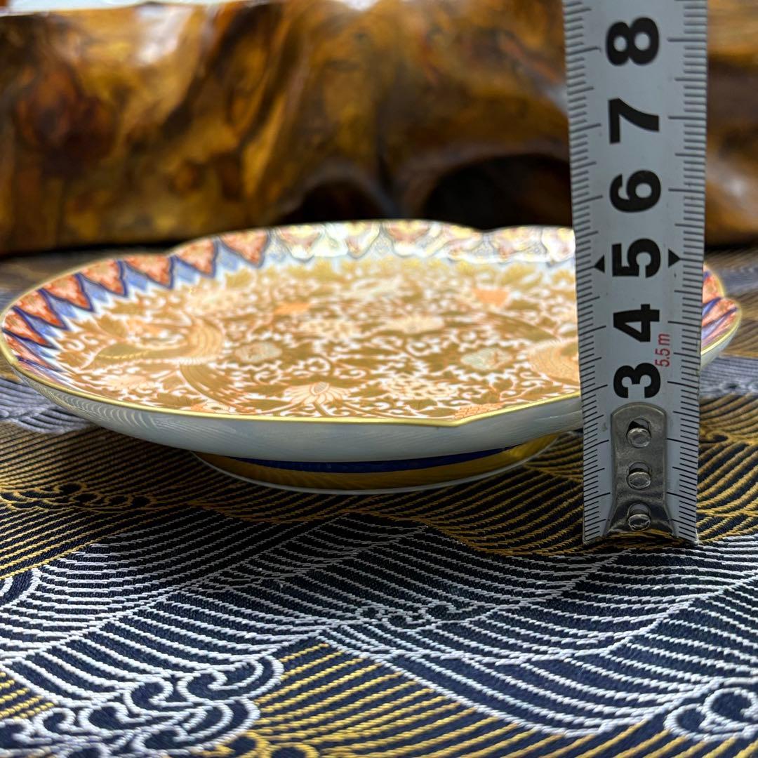 豪華絢爛 其泉作 色絵金彩鳳凰文　取皿 中皿 逸品 5枚