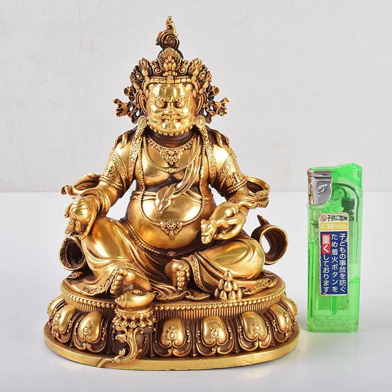 中国　大明永楽年施　古銅鍍金　チベット仏　仏像　置物　H　9195E