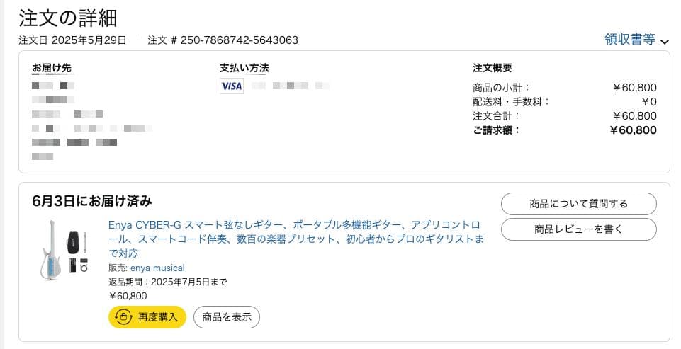 【新品未使用】Enya CYBER-G エレキギター アンプエフェクター内蔵