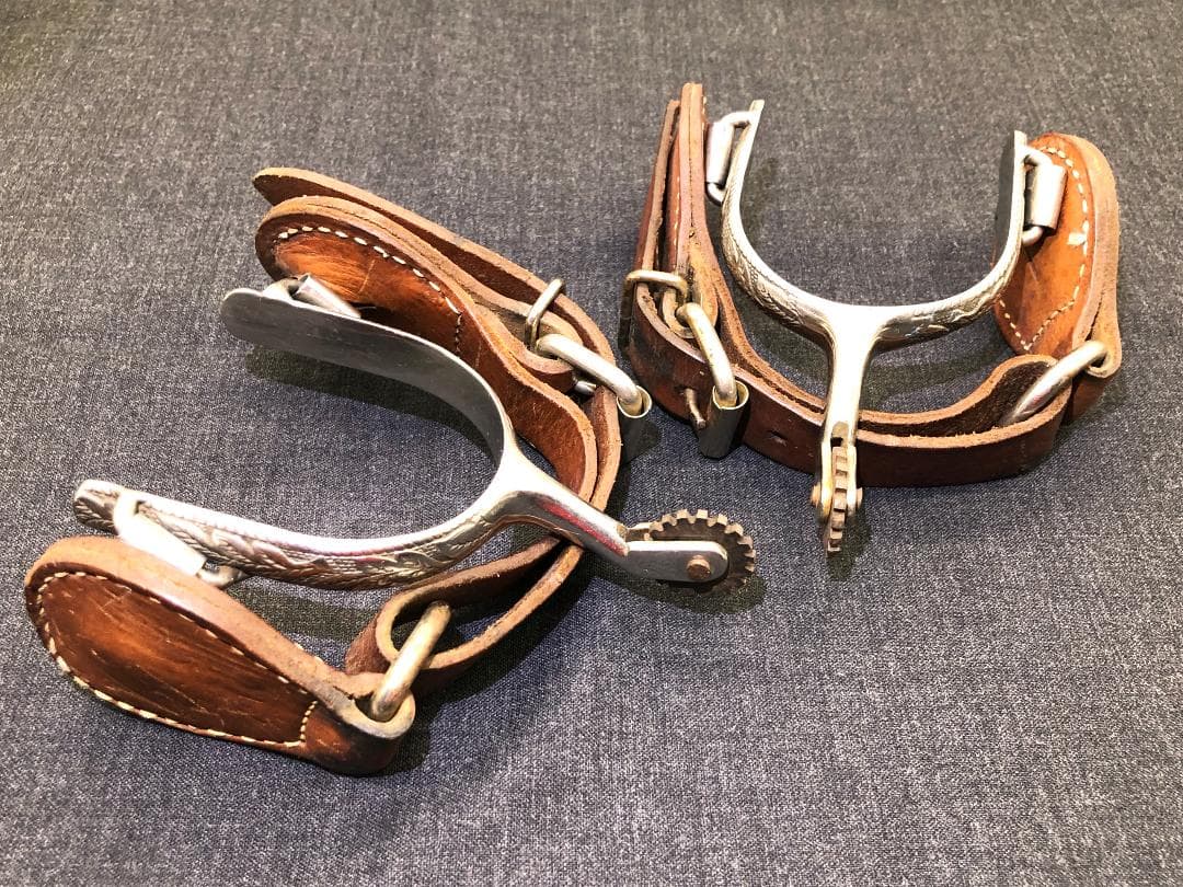 【 USAカウボーイ スパー 】　拍車実物　20世紀　ベルト付き