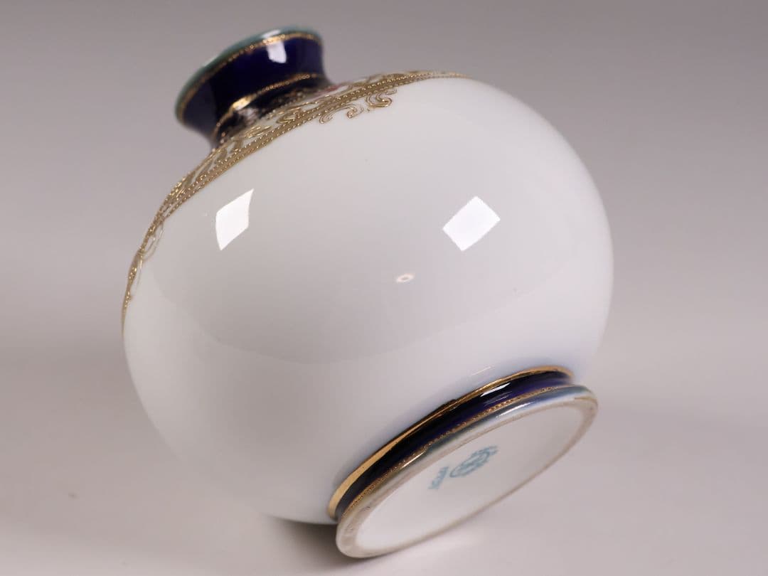 【CM299】オールドノリタケ 花 薔薇 香水瓶 金彩 盛上 パフューム 明治