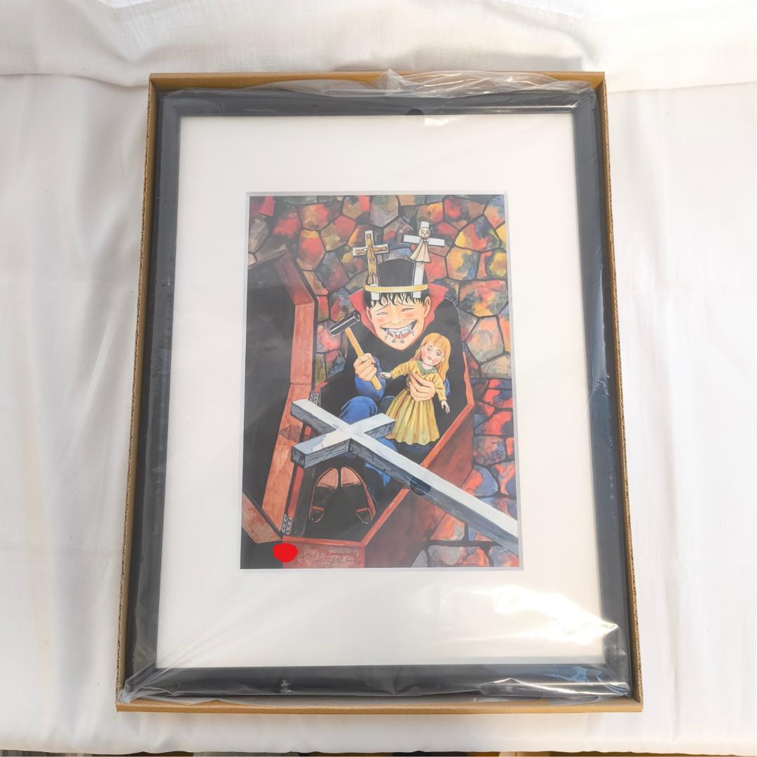 伊藤潤二 直筆サイン入り複製原画 版画 マニアック 双一 シリアルナンバー入り