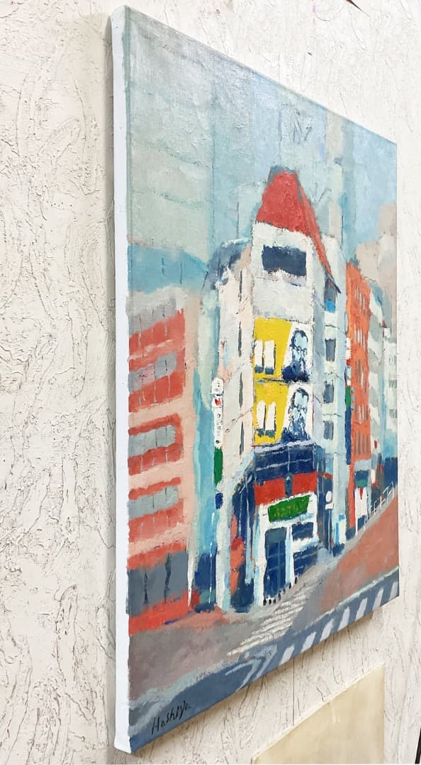 むひ様向け402-2 油絵/風景/街角/東京/六本木/P15号