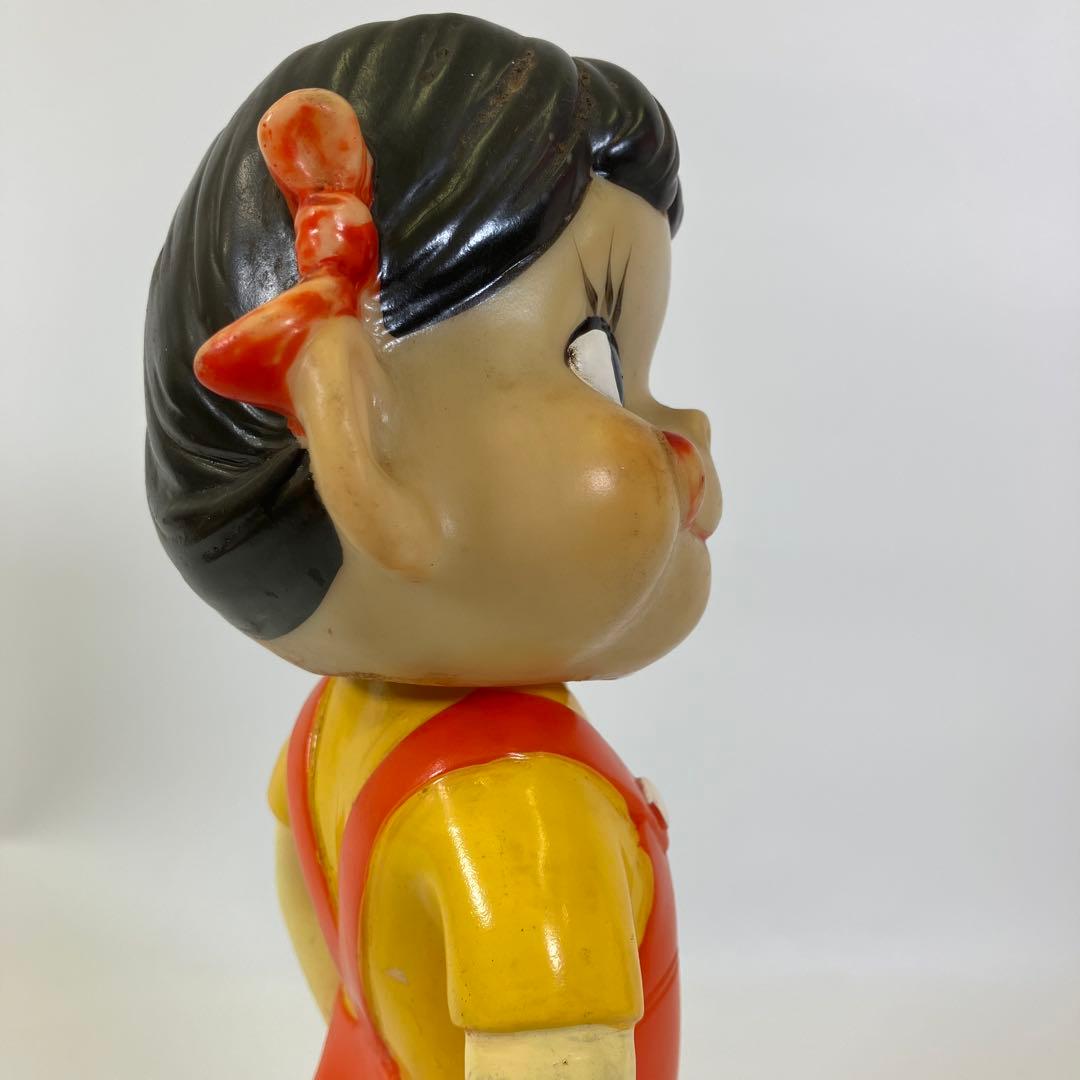 【昭和レトロ・希少レア】 ペコちゃん 当時物 ソフビ フィギュア