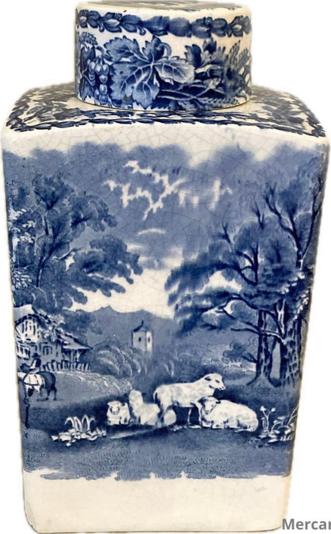 【希少】アンティークBOOTHSブース 陶器　ティーキャディー