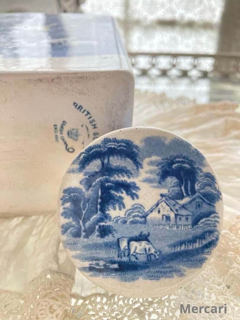 【希少】アンティークBOOTHSブース 陶器　ティーキャディー