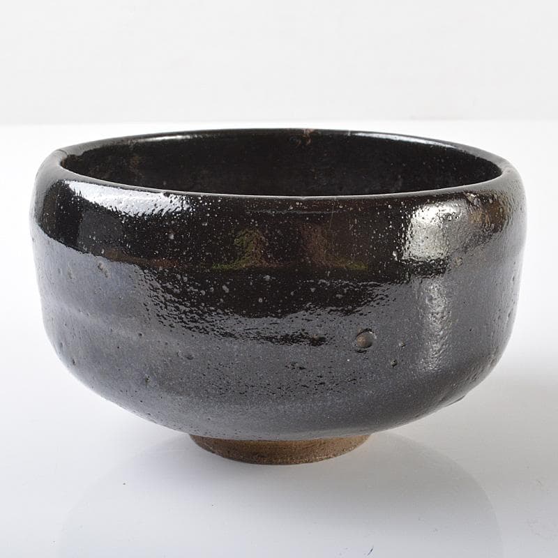 茶道具　楽吉左衛門　黒楽平茶碗　時代箱　V　R6274