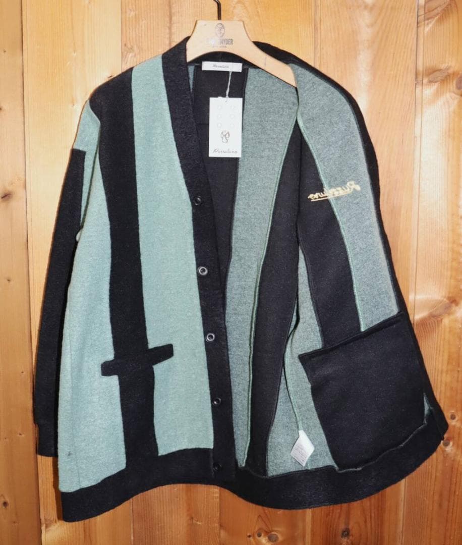 新品 Russeluno ワイドストライプ カーディガン (4/M) Ⓗ