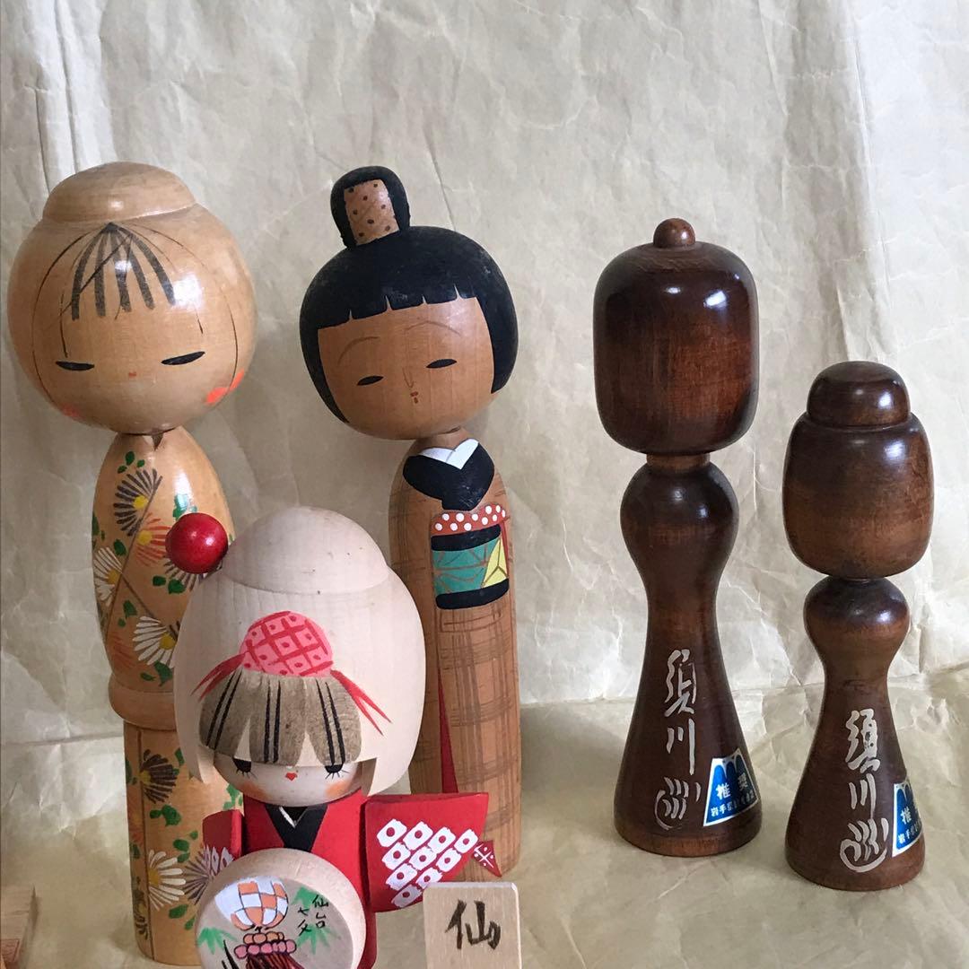こけしセット民芸品　置物　日本　人形伝統工芸品インテリア こけし