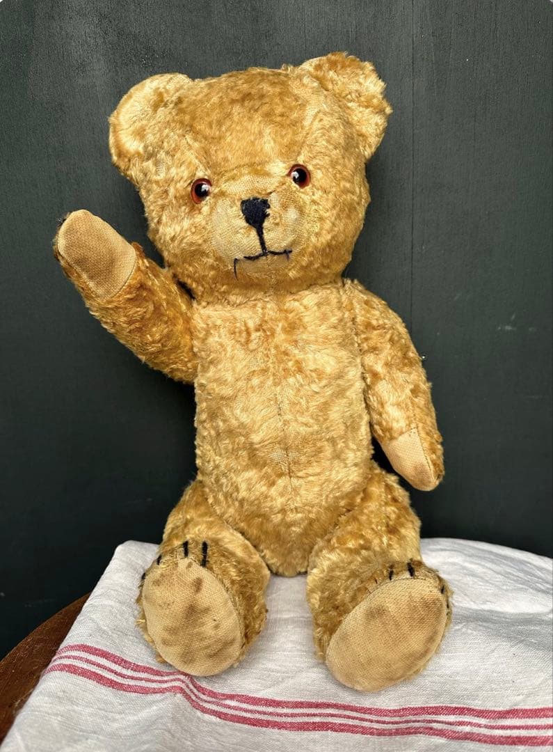 フランス アンティーク ゴージャスイエローベージュ ベア
