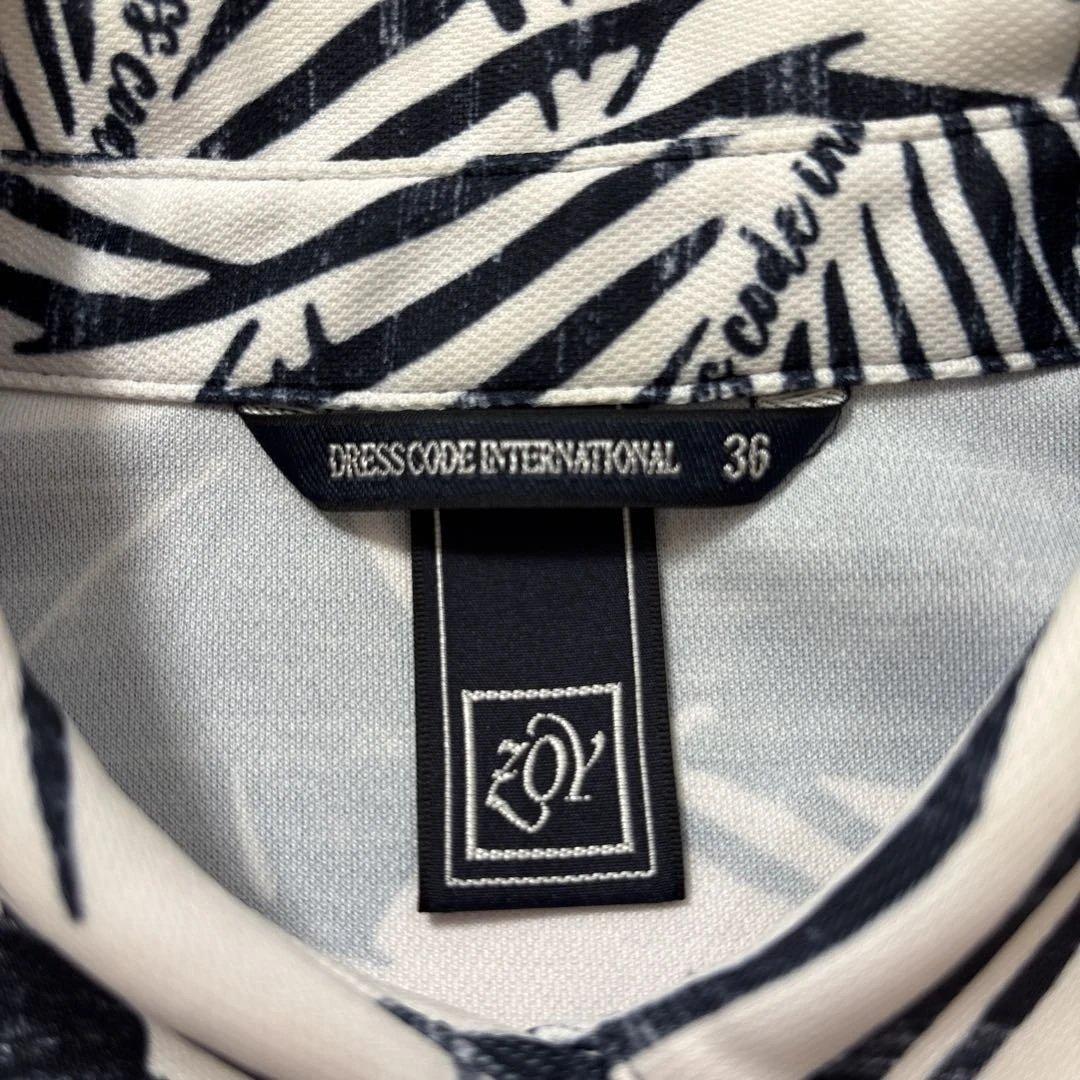 ZOYゾーイ ステンシル リーフプリントノースリーブワンピース