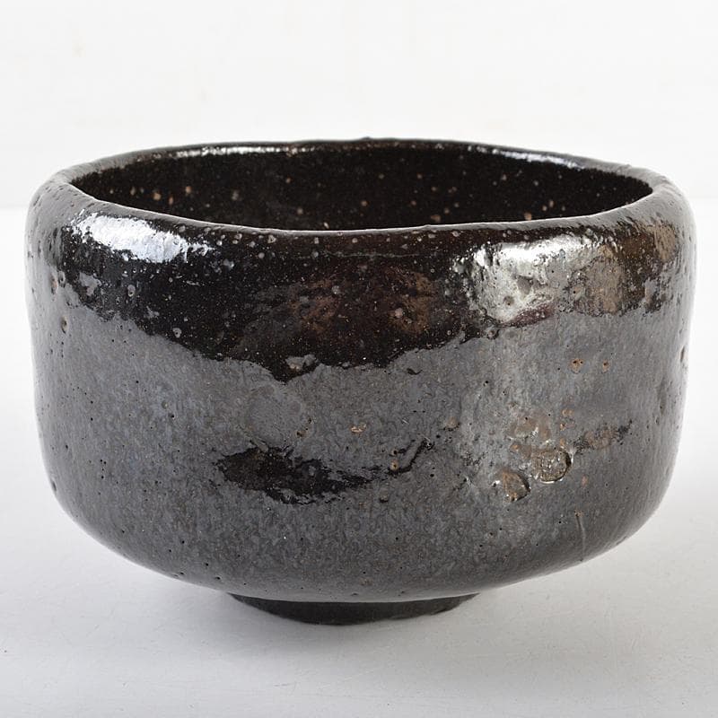 茶道具　楽吉左衛門　了入作黒楽茶碗　仕覆付　黒田陶々庵識箱　M　R5623