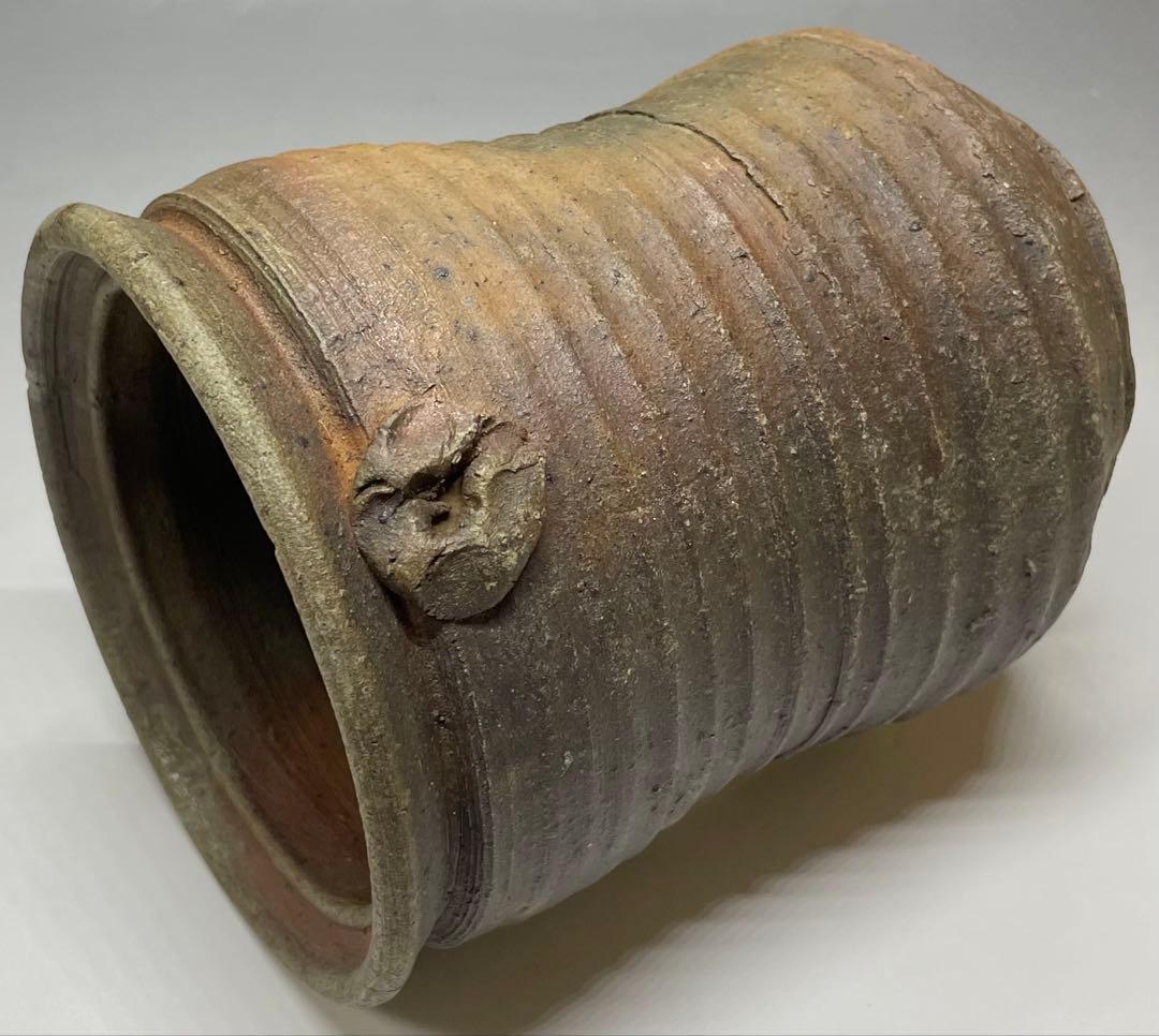 古備前　桂又三郎織　輪耳種壺水指　江戸末期　Y441