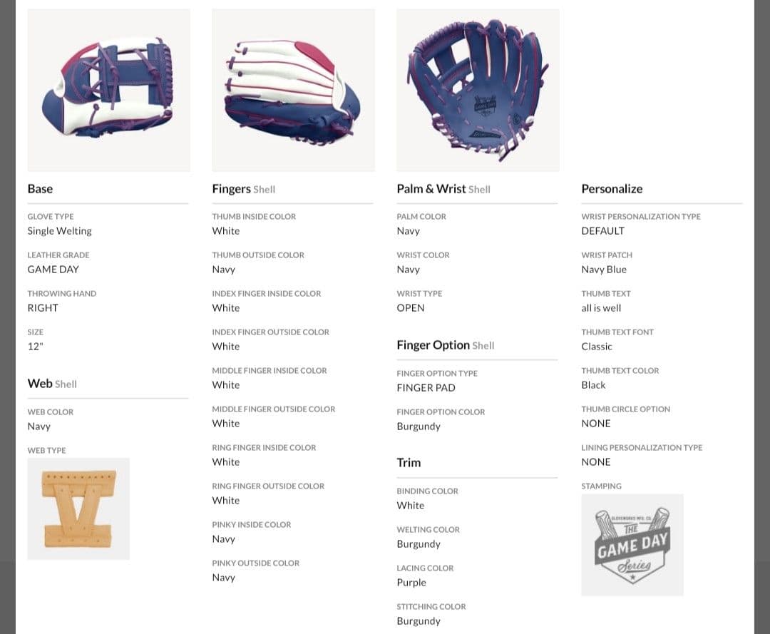 グラブワークス 硬式野球オーダーグローブ