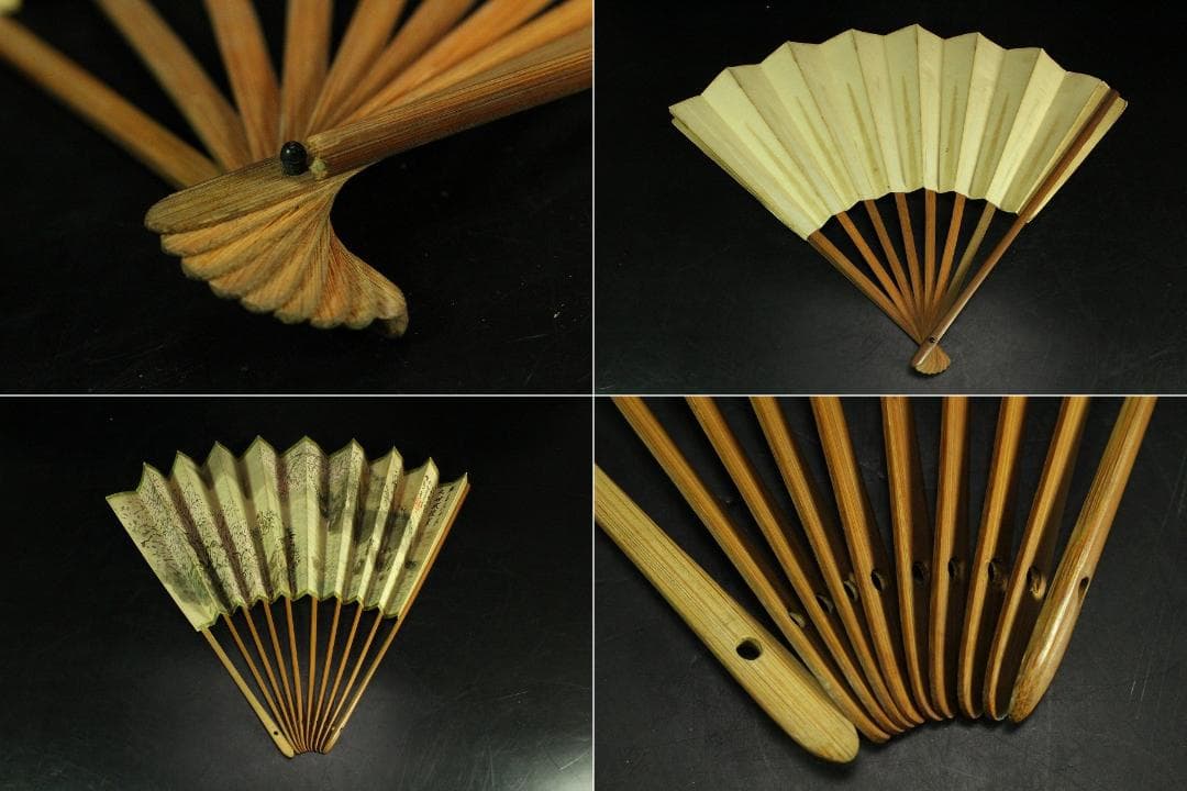 古い 中国美術 南画 扇 扇子 七件 肉筆 まとめて(K-A753)