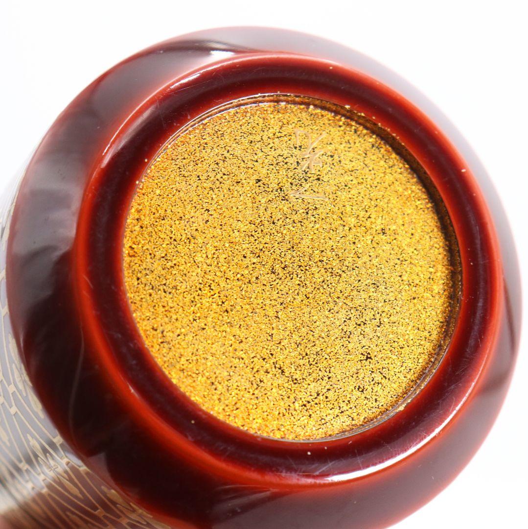 清瀬一光作 小紋菊桐蒔絵 雪吹 薄茶器 金梨子地 茶道具 共箱　ST950　N8