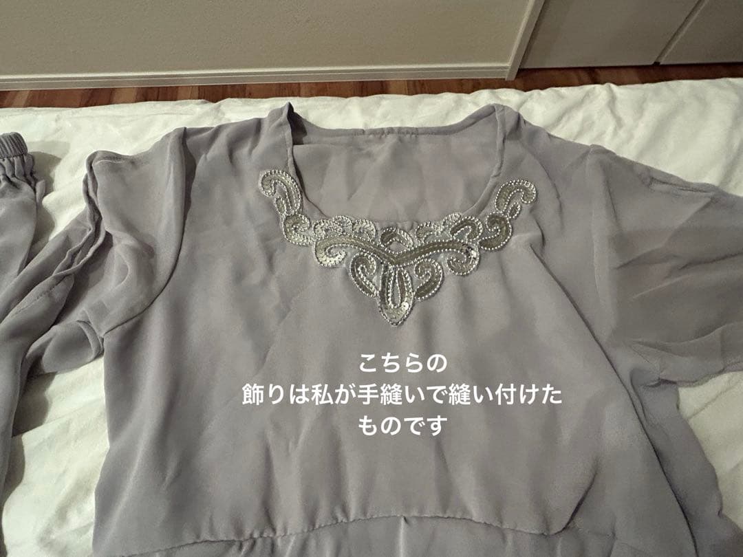 匿名発送グレー シフォンベリーダンス衣装モアシャハット　お値引き中です♪