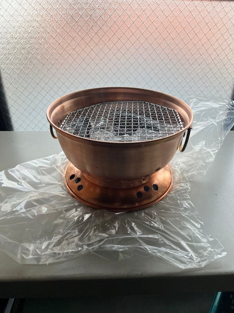 銅製バーベキューコンロ 中型 グリル網付き