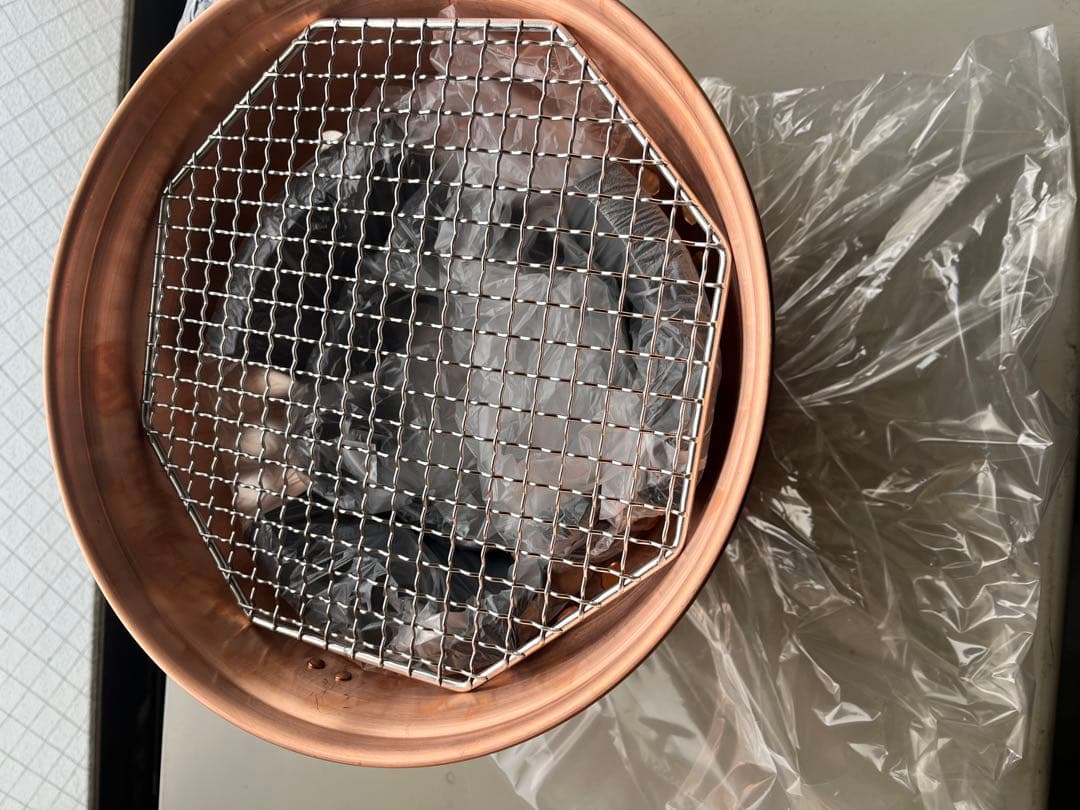 銅製バーベキューコンロ 中型 グリル網付き